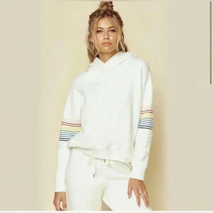 Sundry | Rainbow Stripe Hoodie Size Small Soft